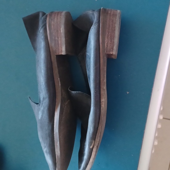 Lucky genuine real leather loafer slide on mini heel shoe man made cahill - Picture 3 of 5